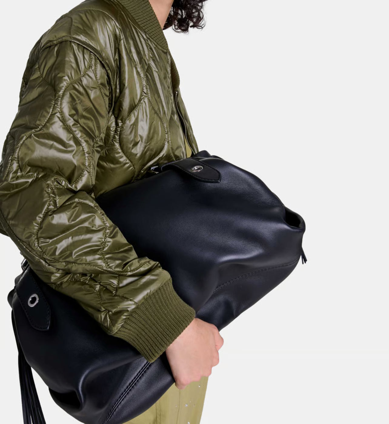 Maje Sac cabas Miss M XL en cuir lisse