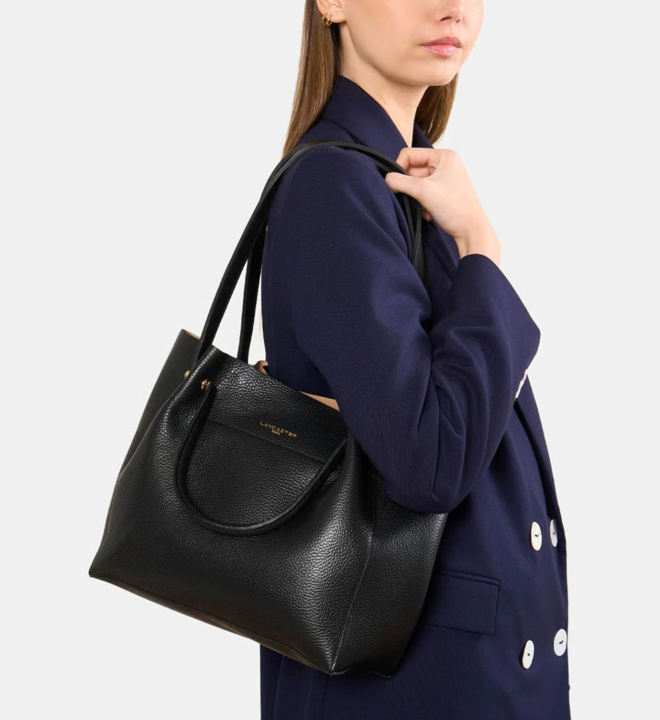 Lancaster Sac cabas épaule Foulonné Double en cuir