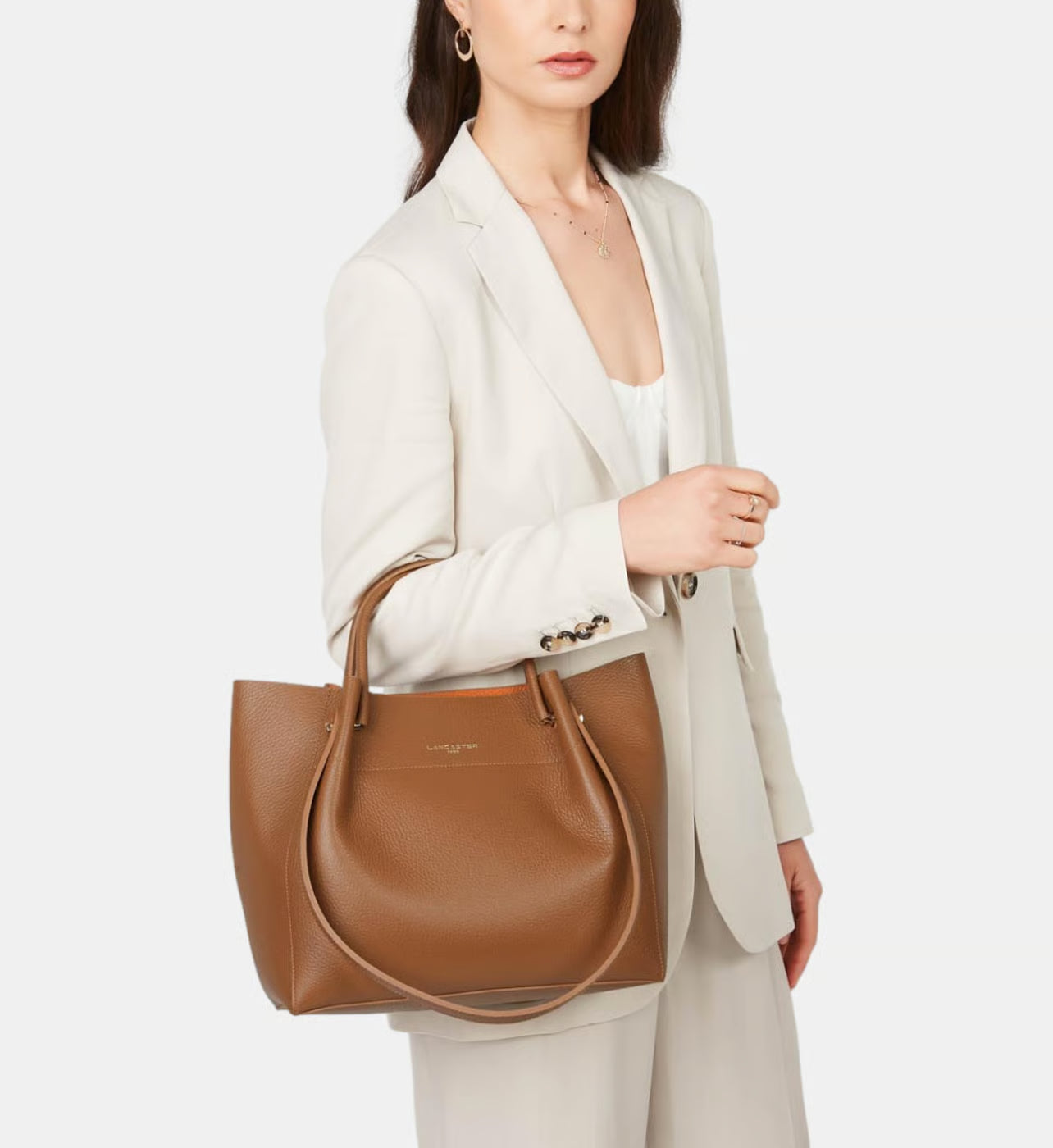 Lancaster Sac cabas épaule Foulonné Double en cuir