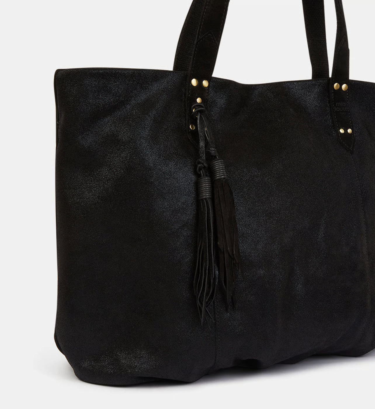 Mila Louise Grand sac cabas Nicole cuir effet daim uni et pailleté