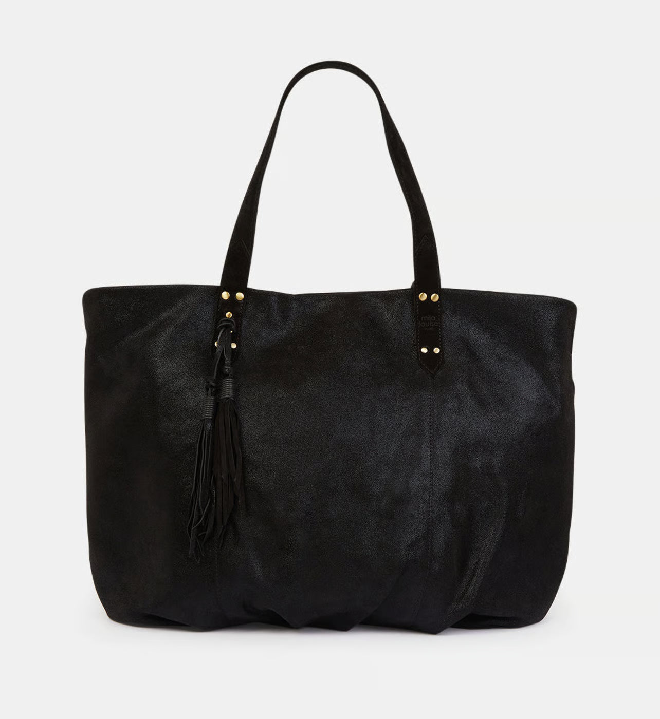 Mila Louise Grand sac cabas Nicole cuir effet daim uni et pailleté
