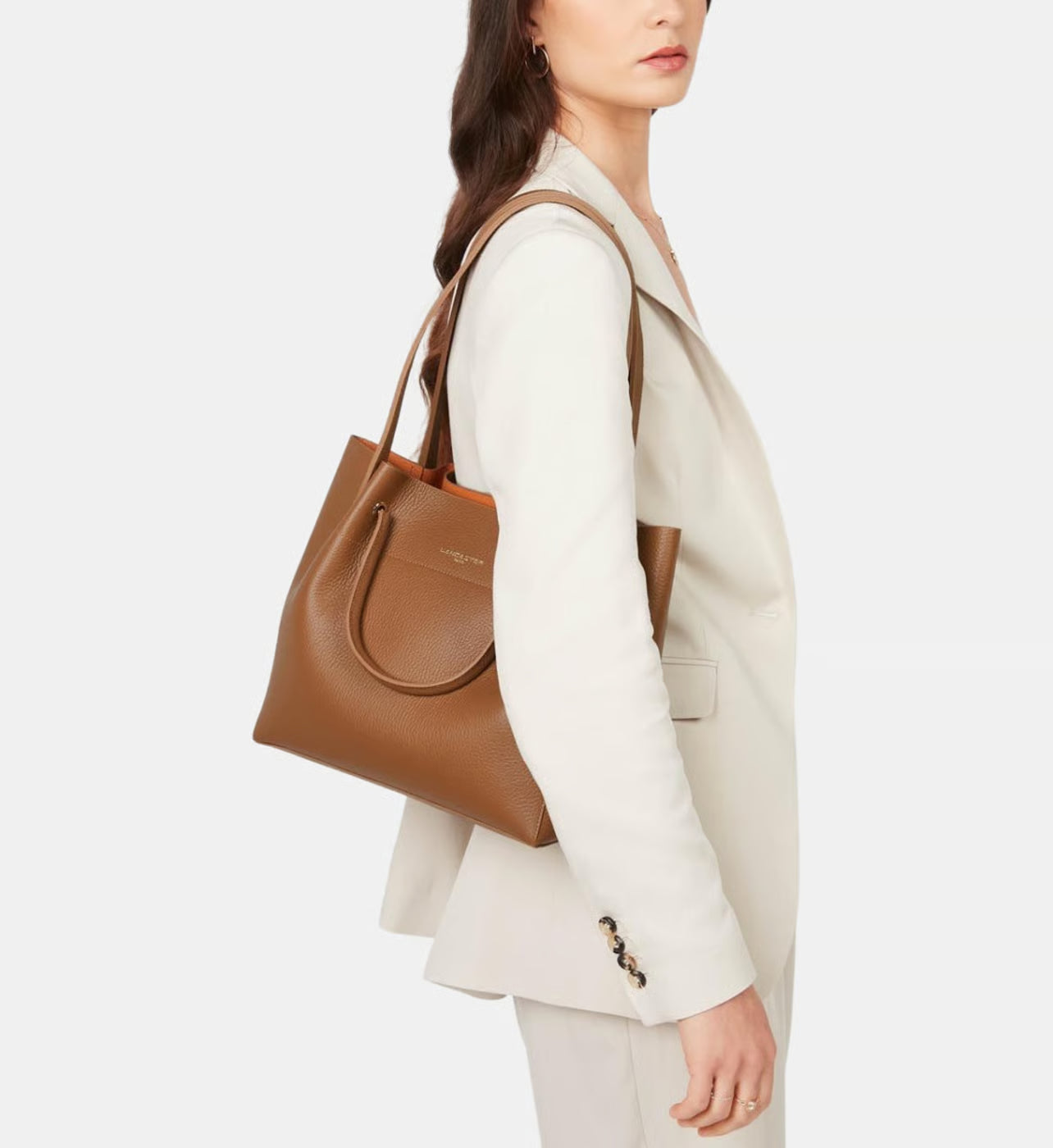 Lancaster Sac cabas épaule Foulonné Double en cuir