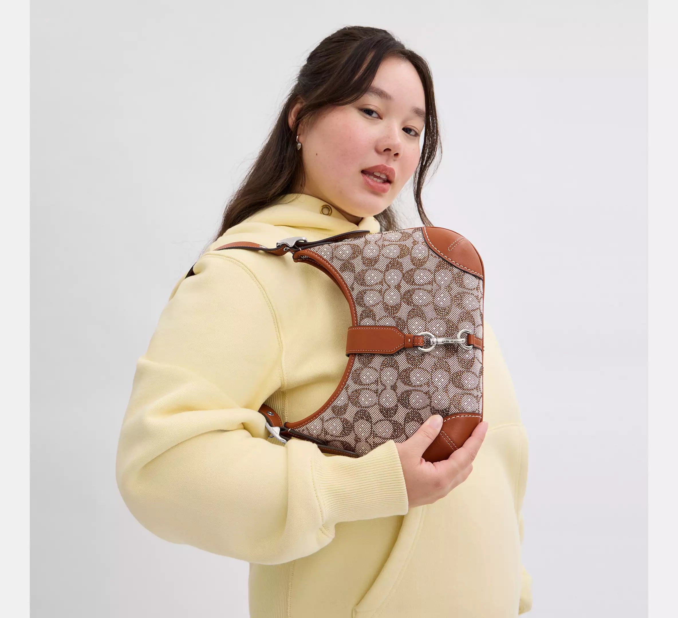 Sac hobo Hamptons en jacquard exclusif à cristaux