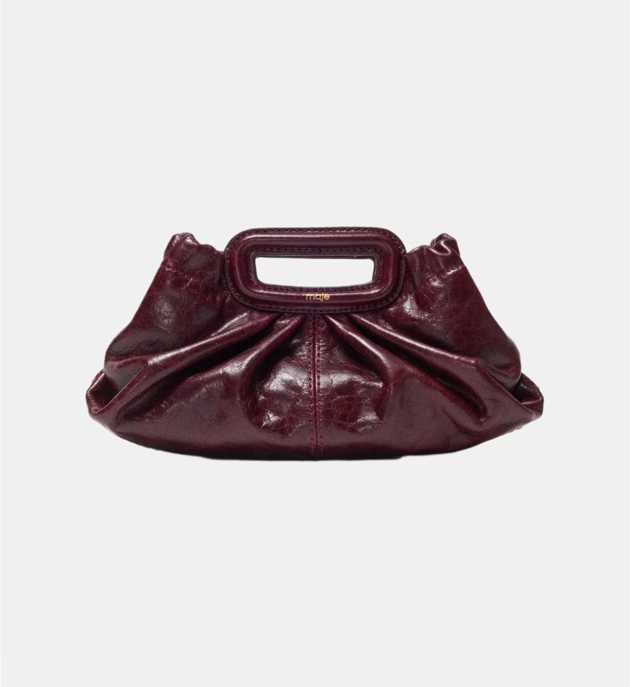 Maje Mini clutch en cuir craquelé