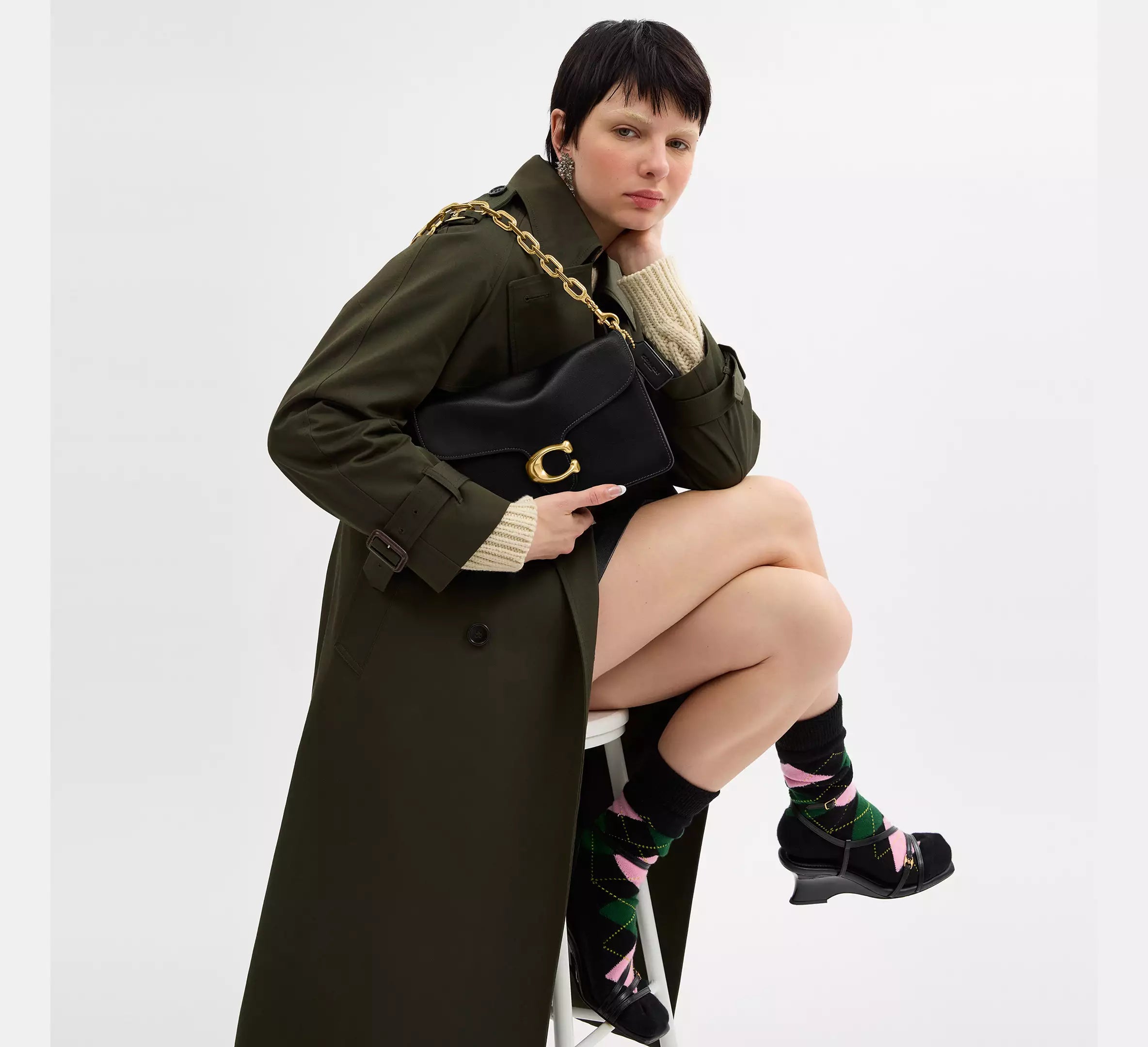 Sac épaule avec chaîne Tabby