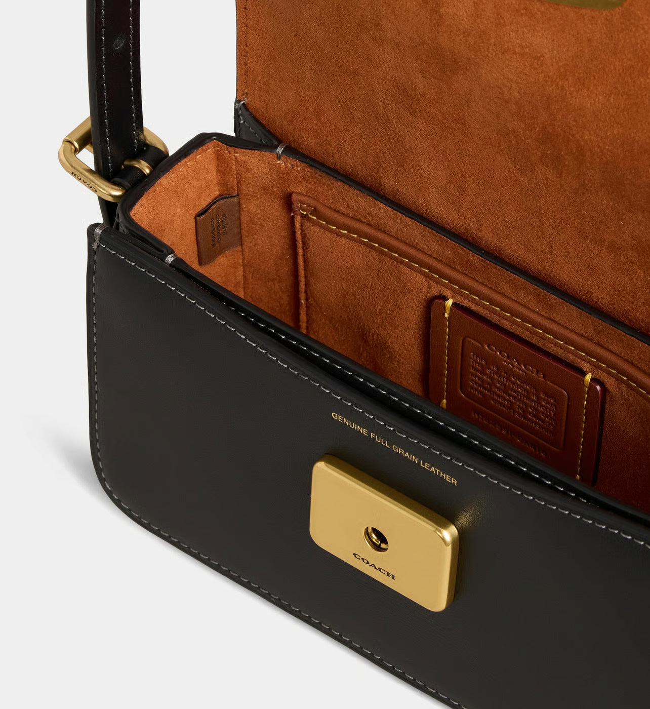 Coach Sac à main en cuir monogramme métallique