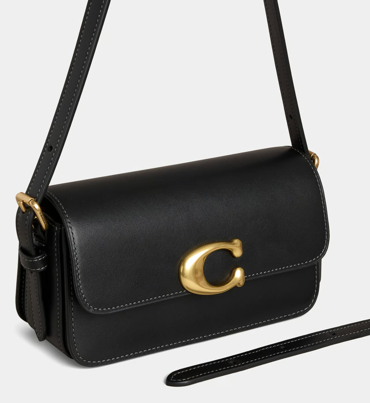 Coach Sac à main en cuir monogramme métallique