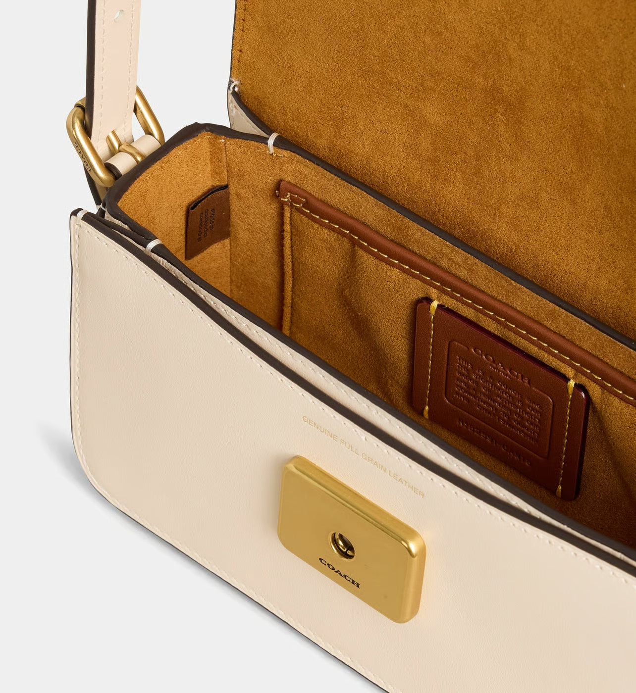 Coach Sac à main en cuir monogramme métallique