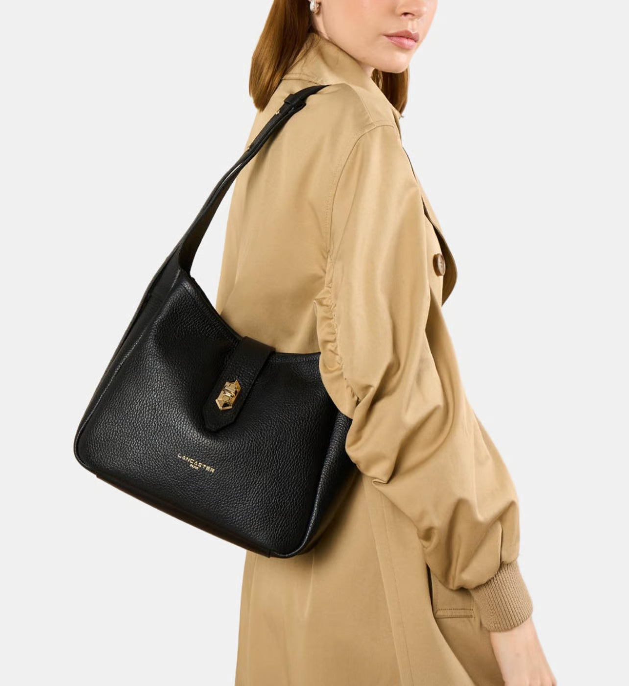 Lancaster Petit sac seau Top Double en cuir
