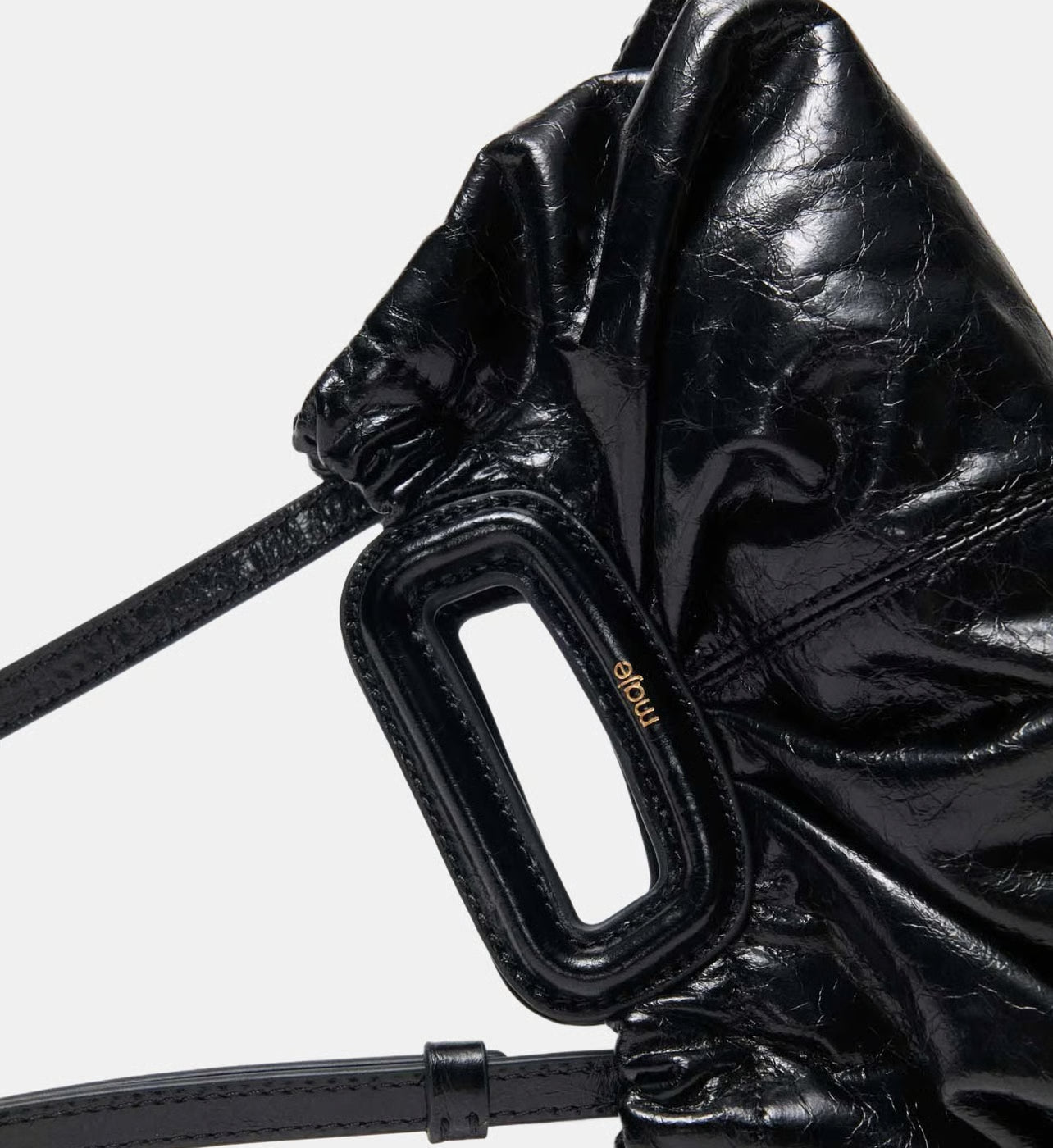 Maje Mini clutch en cuir craquelé