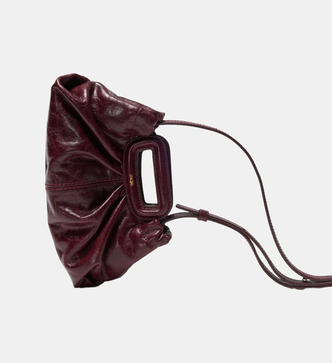 Maje Mini clutch en cuir craquelé