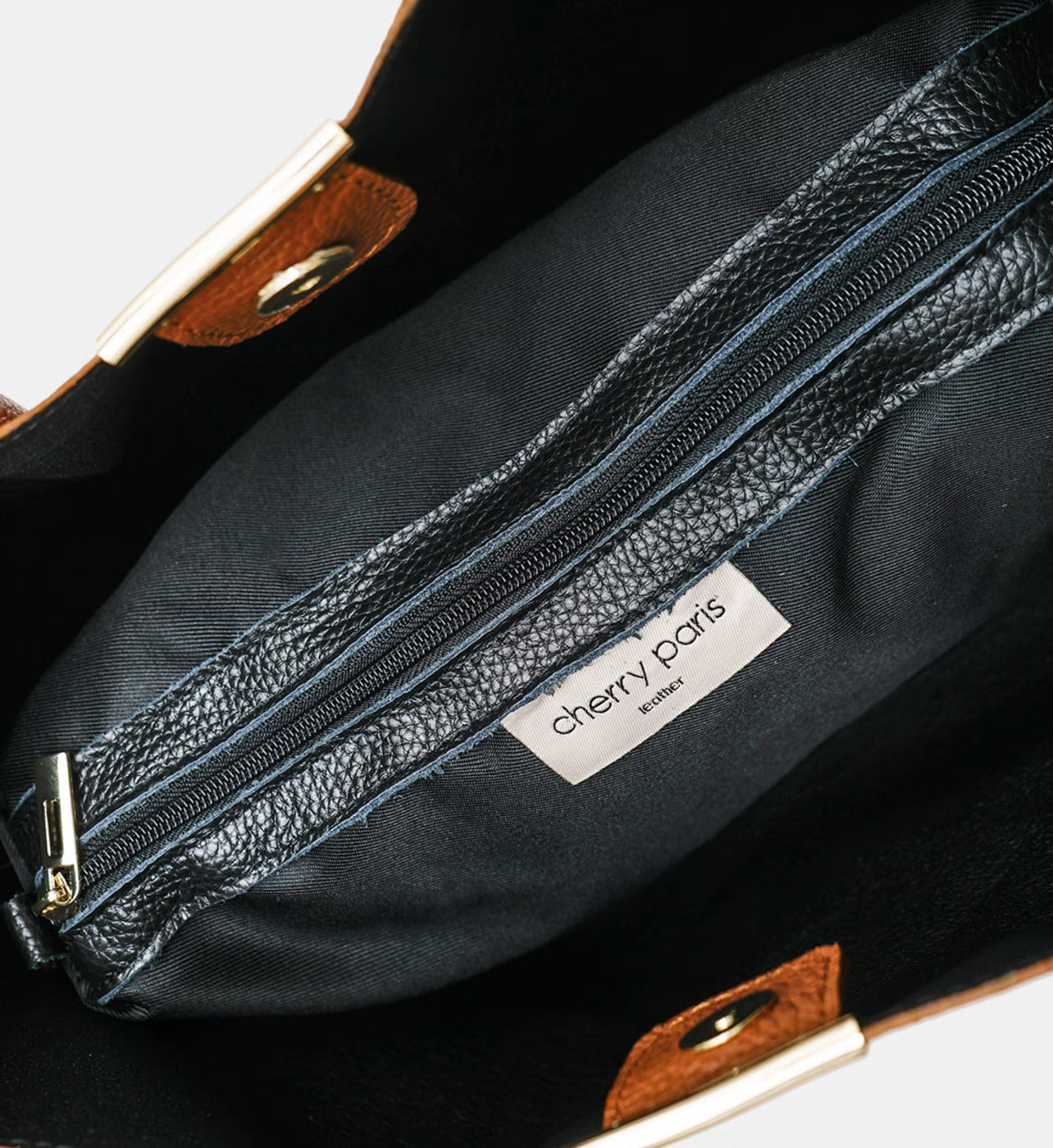 Cherry Paris Sac cabas en cuir signature