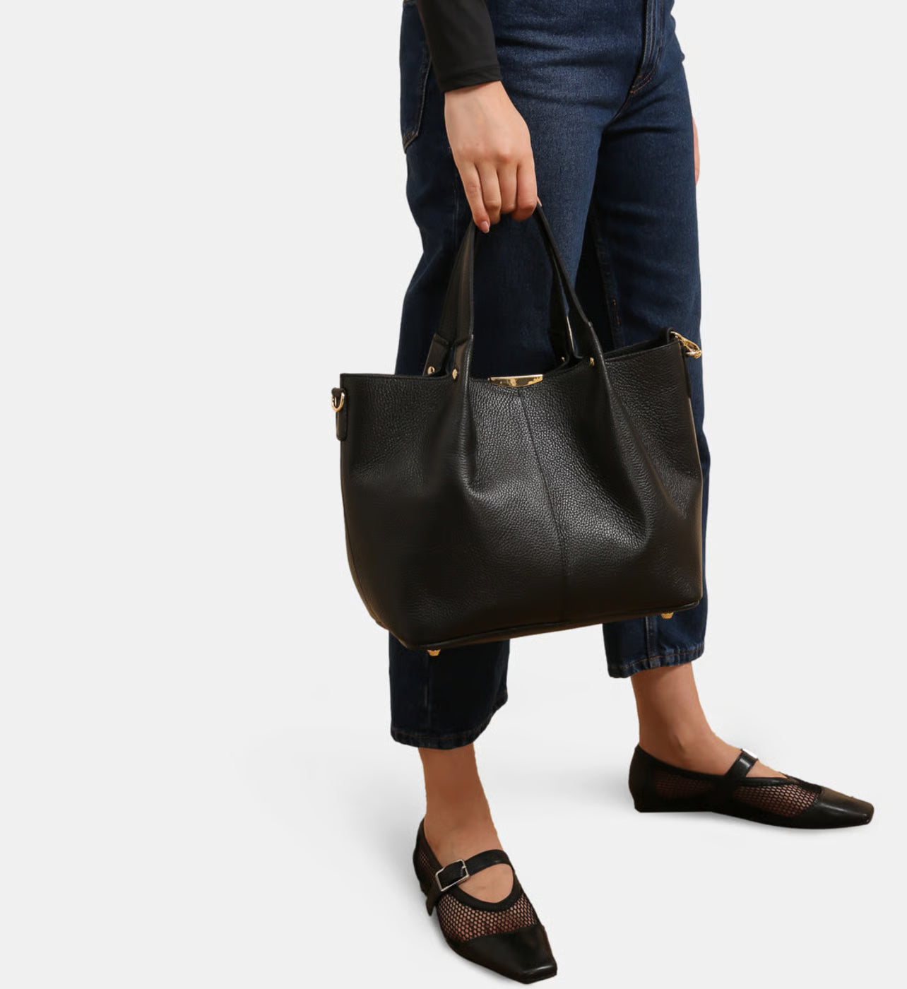 Cherry Paris Sac cabas en cuir signature