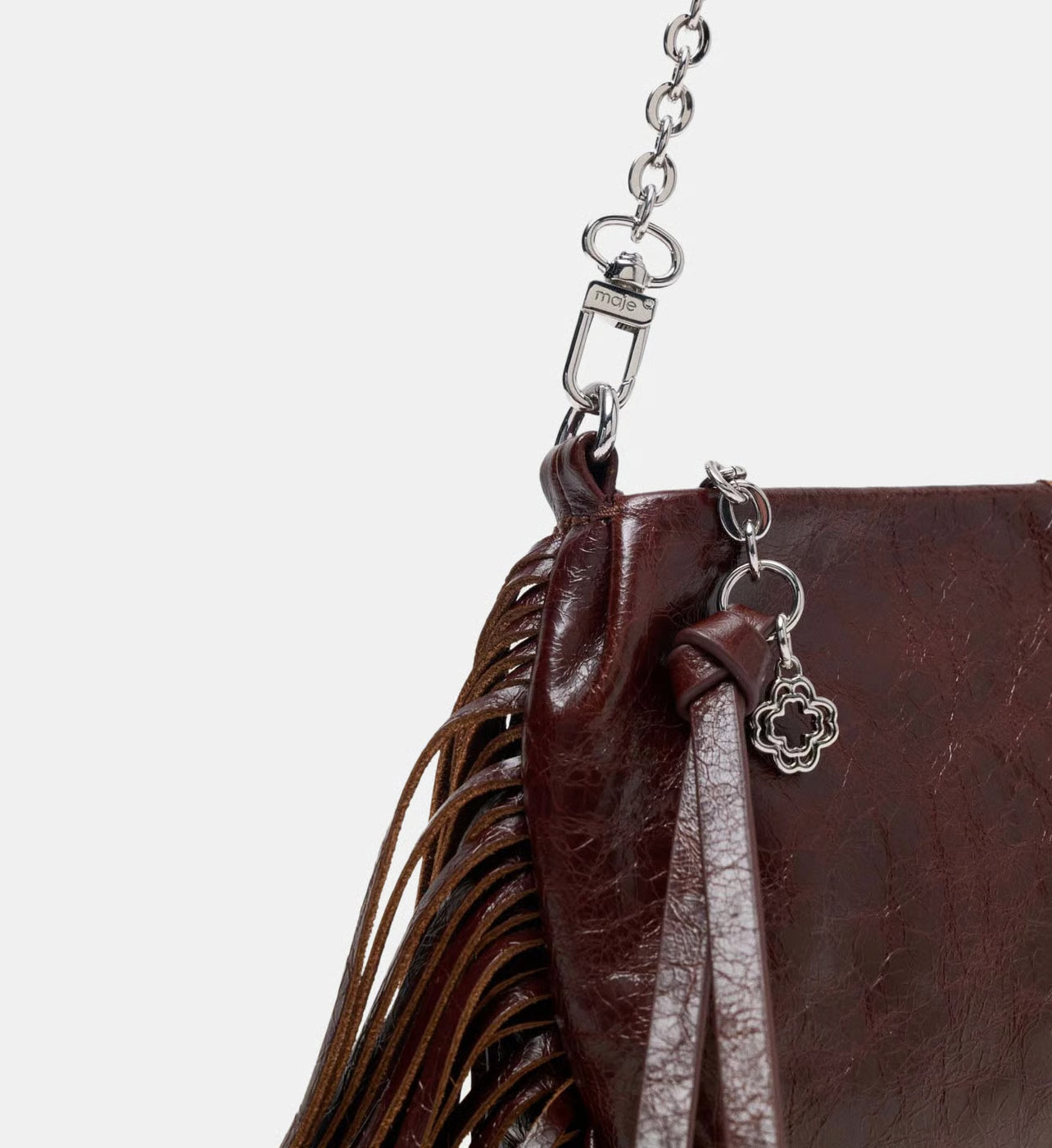 Maje Pochette Miss M pouch en cuir vernis