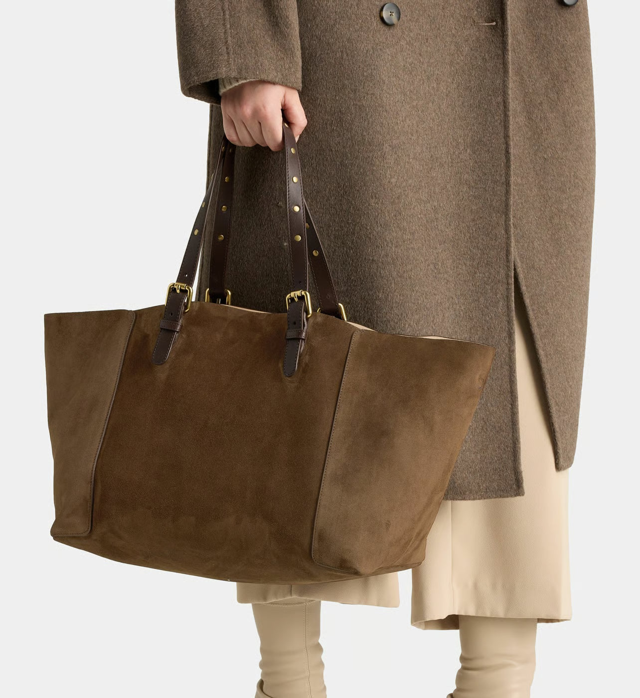 Gerard Darel Sac cabas en cuir de vachette suédée