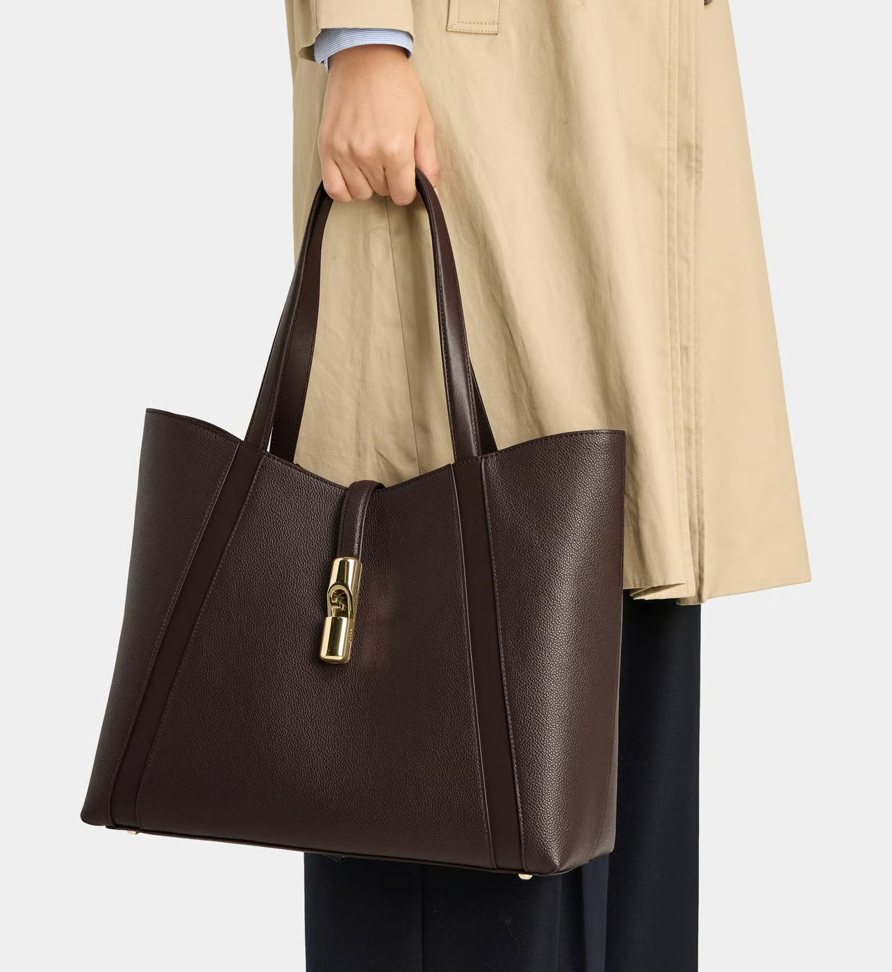 Furla Sac cabas Goccia L en cuir grainé